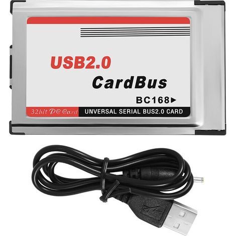 Adaptateur PCMCIA vers USB 2.0 CardBus double port 480M pour ordinateurs portables