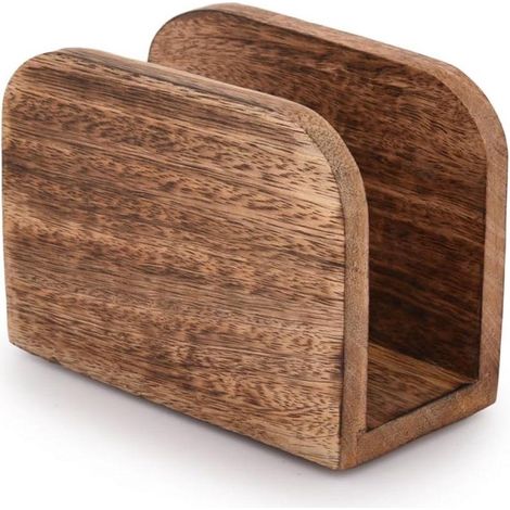 Porte-rouleau de papier - Bois de manguier - Accessoire de cuisine sur pied - 1 pièce - Marron (1/5)