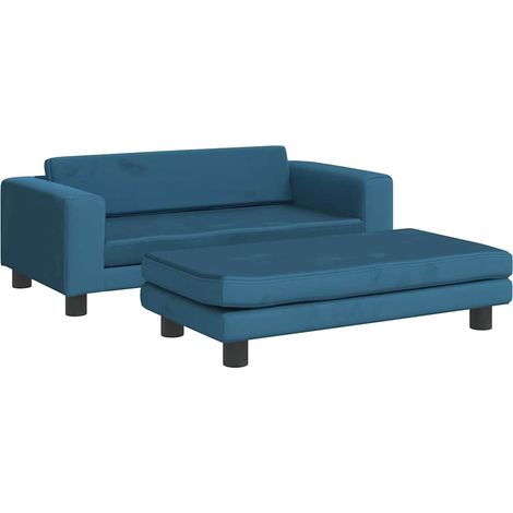 Lit pour chien avec extension bleu 100x50x30 cm velours CFW27449 (1/5)