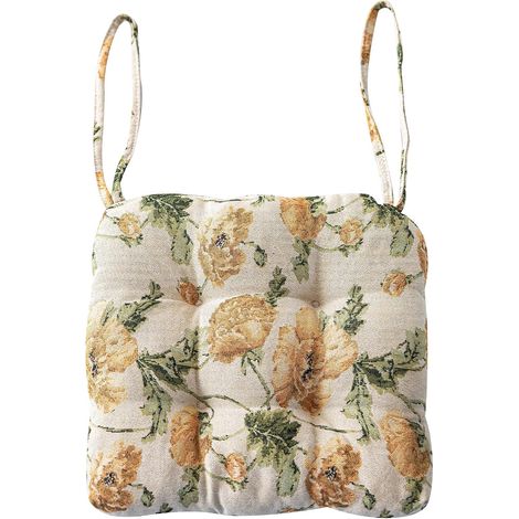 Coussins de chaise à motif floral style ferme avec attaches, coussins de chaise moelleux et confortables en forme de U, antidérapants, pour chaises de salle à manger et de cuisine (Fleur D, 40 x 40 cm (1/5)