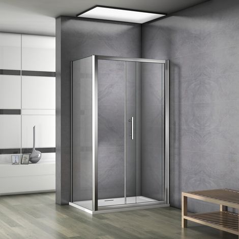 100x80x187cm cabine de douche porte coulissante avec paroi de douche pas de receveur