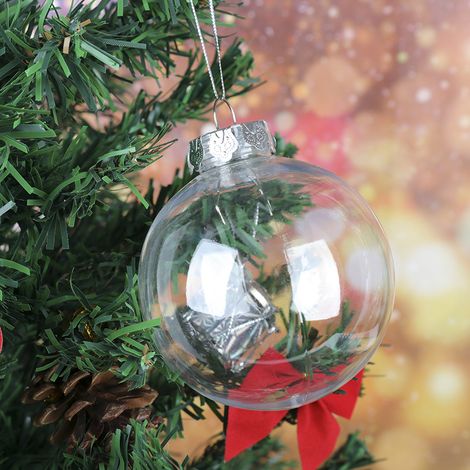 Boules de Noël transparentes en plastique PET, cadeaux, pendentif à suspendre au sapin de Noël, décorations de Noël (1/5)
