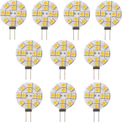 10x Ampoule LED G4 Non dimmable Blanc Chaud 2700K 180 ° Faisceau Ampoule de lumière Remplacement 20W Lampe halogène pour Cuisine Camping-Car RV remorque Bateau DC 12V de Remplacement (1/5)