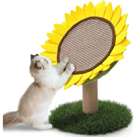 Griffoir pour chat, motif tournesol, en sisal naturel, tapis d'activité interactif et mignon pour chatons et chats, 45,7 x 30,5 cm. Marque : GiftParty