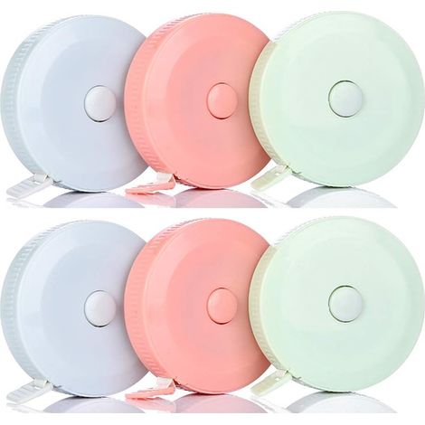 MINKUROW Cinta Métrica De Costura Retráctil Cinta Métrica Con Botón Pulsador Cinta Métrica Para Medir El Cuerpo Regla De Medición De Cuerpo Pequeño Para Medir El Cuerpo 1,5 Metros / 60 Pulgadas 6 Piez (1/5)