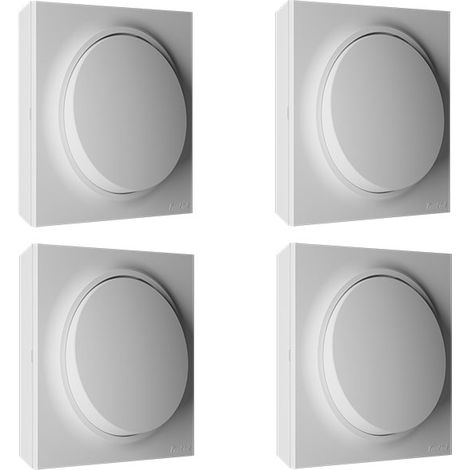 Lot de 4 va et vient NEO EVO – Installation en apparent ou encastré – Finition blanc brillant RAL 9003 – 10A 2700W – Fontini (1/5)