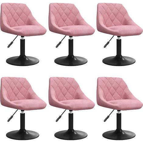 Maison Exclusive - Esszimmerstühle 6 Stk. Drehbar Rosa Samt (1/5)