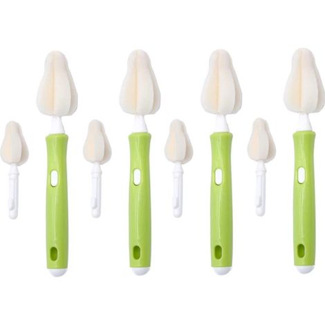 Set di 8 spazzole in spugna per la pulizia delle tettarelle dei biberon e degli accessori