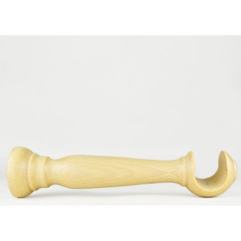 TENDAGGIMANIA Staffe per Tende 1 COPPIA - Per Bastoni per tende in Legno ∅ 35 MM - Staffe con piastrina di fissaggio, viti e tasselli- 100% Legno Made in Italy - Colore: NATURALE -LUNGHEZZA 25 CM (1/5)