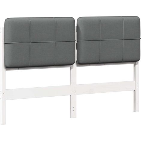 Cabecero tapizado y Gris Claro 160 cm Madera de pino macizo vidaXL
