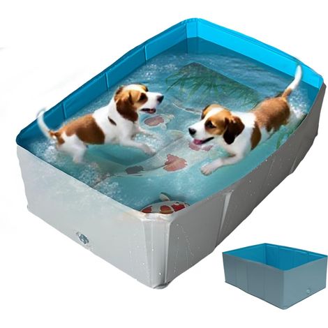 Dog Kiddie Pool PVC Square Shaped Folding Dog Bath Pool