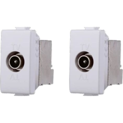 gloca Set 2 Connettori TV Maschio Compatibili Plana
