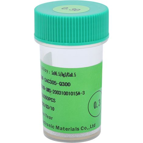 Boule de soudure sans plomb, étain Shpere 25W pour le soudage de cartes PCB, accessoires de remballage 0.3mm