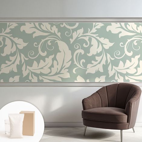 Papier peint intissé décoratif pour salon chambre et cuisine Facile à poser avec colle Feuilles décoratives 250x104 cm (1/5)