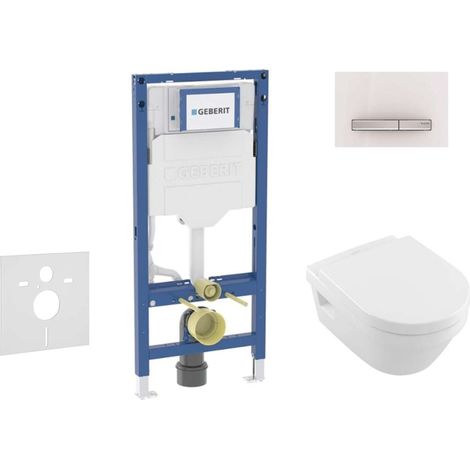 Geberit Duofix - Set per installazione pre- parete, vaso Architectura e sedile softclose, pulsante Sigma50, bianco alpino SANI11CK3107