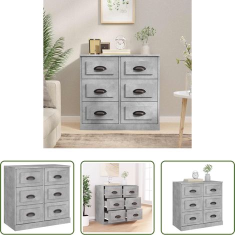 vidaXL Stauraum - Sideboard Betongrau 70x35,5x67,5 cm Holzwerkstoff (1/5)
