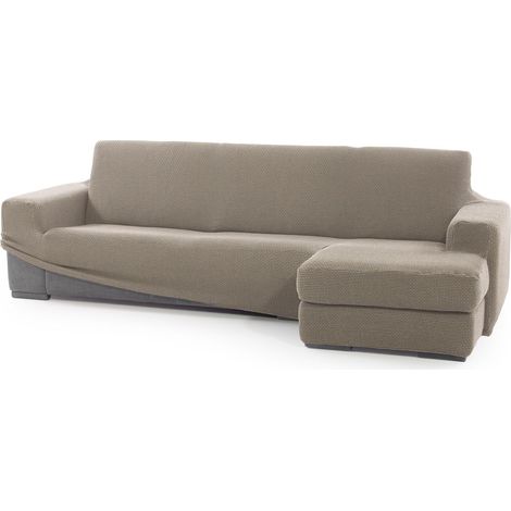 Housse de canapé d'angle Super élastique avec accoudoir Court Droit (Vue de Face) Modèle Lin Protecteur en Tissu Jacquard Toucher Coton (1/5)