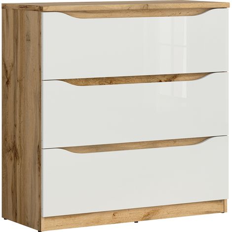 Cómoda 3 cajones June Blanco y Madera