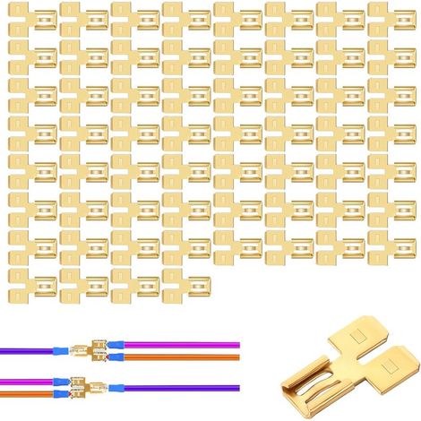 Lot de 60 fiches doubles isolées (mâles) et prises à connexion rapide (femelles), répartiteur à 2 voies pour connecteurs automobiles bipolaires, lame 1/4".