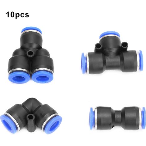 Raccords Pneumatiques En Plastique Pour Air Comprimé - Compatible Tuyaux Pu Nylon Pv Pe - Ensemble De 40 Pièces (1/5)