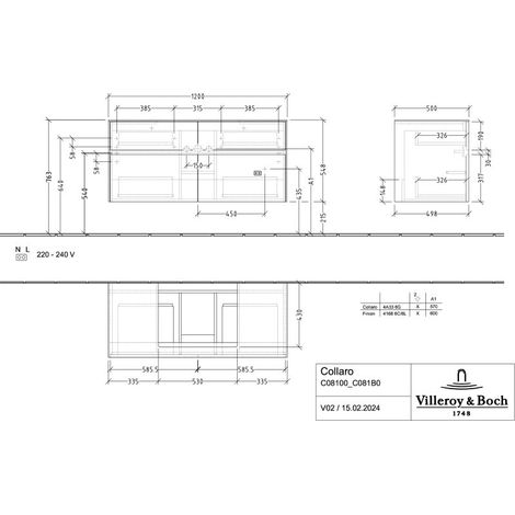 Villeroy & Boch C081B0VR WTUS Collaro C081B0 1200x548x500 mm m.
