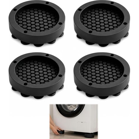 Set mit 4 Antivibrationspads für Waschmaschinen – Rutschfestes Gummi mit 19 Saugnäpfen – Geräuschreduzierung und Stabilisierung – Kompatibel mit allen Haushaltsgeräten (1/5)