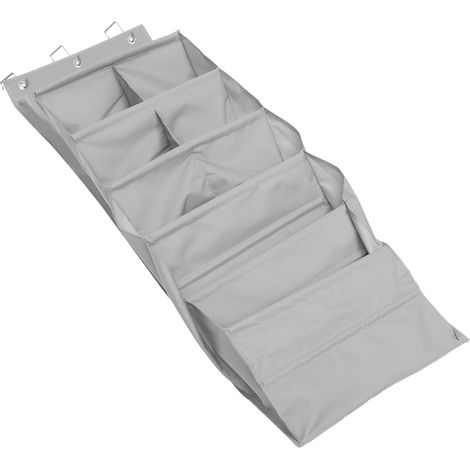 Mueble de almacenamiento mural de 9 compartimentos – tejido no tejido gris – puerta/pared – hogar/oficina (1/5)