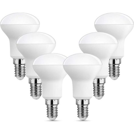 Ampoule Spot LED E14 R50 5W Équivalent Incandescent E14 40W, Blanc Froid 6000K, 500LM, 120° Lumière, AC 220V, Ampoule LED Petite Culot pour Eclairage de Cuisine, non-dimmable, lot de 6 (1/5)