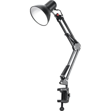 Lampe De Bureau Lampe De Table AC85-265V E27 / E26 Soutiens-Gorge De Metal Noir Soutiens-Gorge Communs Pivotant,convient aux dortoirs, chambres, espaces personnels (1/3)