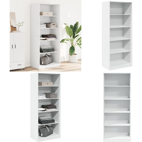 Garde-robe blanc 80x50x200 cm bois d'ingénierie - Armoire Blanche - Placard - Dressing - Meuble Rangement - Commode - Home & Living (1/5)