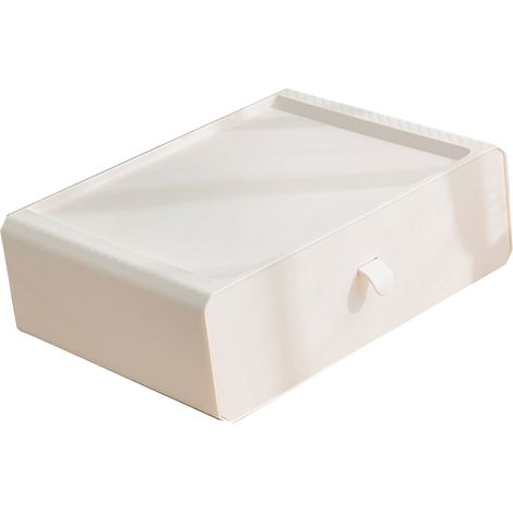 Boîte de rangement pour sous-vêtements, en plastique, à 15 compartiments, avec tiroir, accessoire de bureau pour chaussettes et soutiens-gorge, blanche. (1/5)