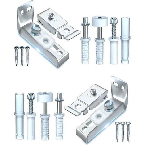 Lot de 2 kits de quincaillerie pour porte pliante avec rail de guidage en acier inoxydable et nylon pour placard coulissant, armoire-Crezuo