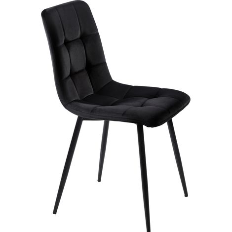 Set da pranzo 5 pezzi allungabile 120-160x80x75 cm in MDF metallo e velluto nero noce (1/5)
