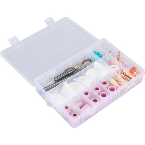 Set mit 71 WIG-Schweißzubehörteilen, Keramik- und Glasdüse für WP-17/18/26-Brenner, komplettes Werkzeugset. (1/5)