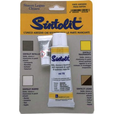 Stucco legno fai da te self sintolit chiaro ml 75 (2 pezzi) Bandini