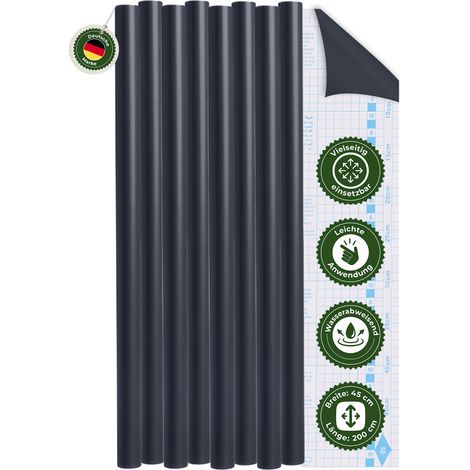 Klebefolie Klebefolie Möbel – Möbelfolie selbstklebend Anthrazit 2er Set, 2 x 45 x 200 cm, zuschneidbar, rückstandsfrei entfernbar – Veluxis