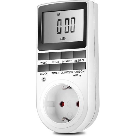 MINKUROW Temporizador De Enchufe Eléctrico Y Digital, 10 Programas Semanales Diarios Temporizador De Enchufe Digital Con Modo Antirrobo Y Pantalla Lcd Grande, Ahorra Electricidad (1/5)