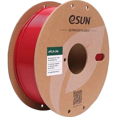 Filamento per stampa 3D, diametro 1,75 mm, materiale PLA ecologico, rosso fuoco. (1/2)