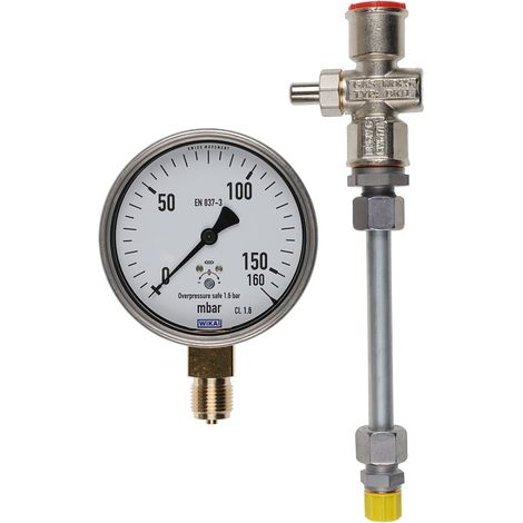 Manometer 0-160 mbar mit Druckknopfhahn Ausf. A G1/4 - 15133626782 von Weishaupt