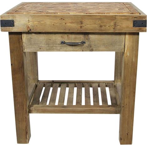 Meuble bas cuisine en bois recyclé Garance (1/5)