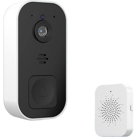 Caméra de sécurité sans fil avec sonnette vidéo Sonnette WiFi extérieure sans fil étanche maison intelligente porte cloche ensemble interphone vocal infrarouge Vision nocturne caméra de sécurité sonne (1/5)