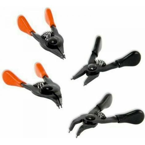 SET DA 4 PINZE PER ANELLI ELASTICI SEEGER DRITTE ANGOLO INTERNI ED ESTERNI