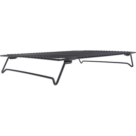 Grille de refroidissement pliable en acier au carbone antiadhésive à refroidissement rapide et multifonctionnelle pour gâteaux et pains, noire (1/5)