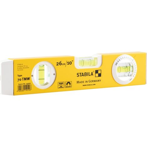 Stabila 26 cm Type 70 TMW Torpedo Spirit Level with Magnetic System and Rotatable Angle Bubble, Model 14010 (1/6)