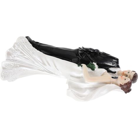 Figurines de Couple de Mariés Résine Statue Romantique pour Gâteau de Mariage Décoration Étagère (1/5)