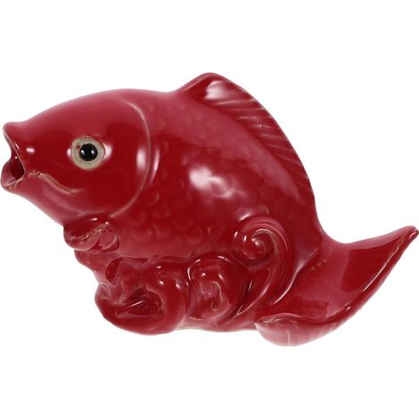 Statue de Carpe Céramique pour Jardin Ornement de Fontaine Extérieure Bec de Fontaine de Bassin Accessoire de Pulvérisation Eau Décor Élégant pour Jardin et Cour (1/5)