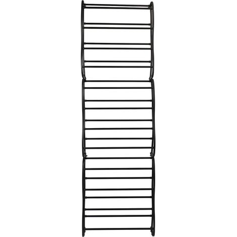 Étagère à chaussures murale à suspendre, 12 niveaux, multifonctionnelle, noire (1/5)