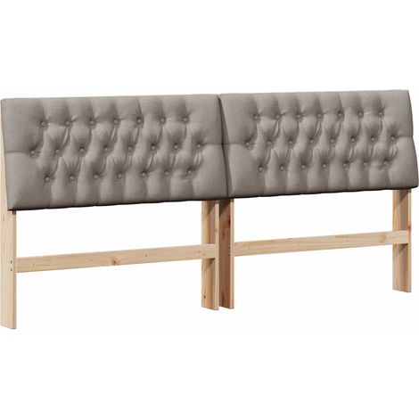 Tête de lit,Décoration murale capitonnée Taupe 200 cm Pin massif CFW608234 (1/5)