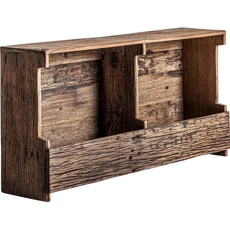Casiers à vin vintage en bois marron finition vieillie - Bois marron vieilli naturel (1/5)