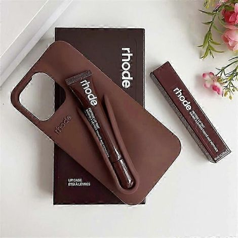 Coque de téléphone portable Rhode avec gloss à lèvres, compatible avec iPhone 16, 15, 14, 13, 12, 17, 11 Pro Max et plus. (1/2)